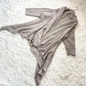 [ 에이카 ] 드레이프 가디건 니트 겉옷 비대칭 베이지 F