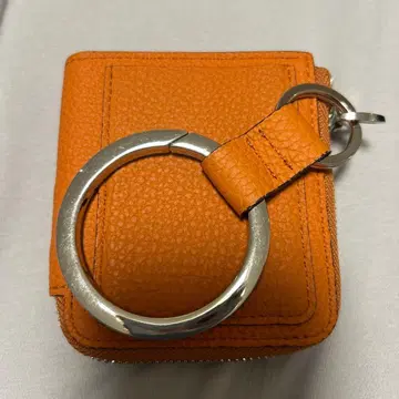 itti 오렌지 가죽 이단 접이식 지갑