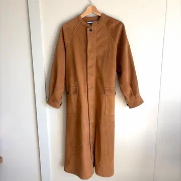 SWAP MEET MARKET 브라운 롱 코트 라운드넥