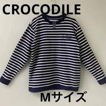 크로커다일 네이비 화이트 스트라이프 M 긴팔 티셔츠 면 100%