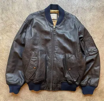 90's O.Henry blackleather bomber blouson