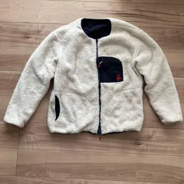 CHUMS 플리스 자켓 화이트/네이비