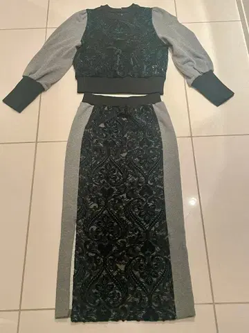 Ameri VINTAGE 다크 그린 그레이 셋업