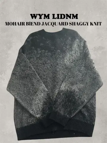 [완판템] WYM LIDNM 모헤어 블렌드 자카드 샤기 니트 (M)