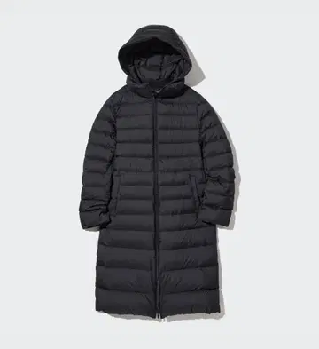 유니클로 울트라 라이트 다운 롱 코트 블랙 XL 새상품급