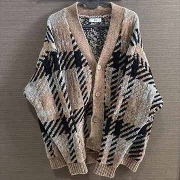 WEGO 남성용 체크 무늬 니트 가디건