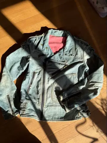 ozonrocks 라이트 블루 데님 라이더 자켓