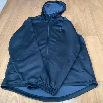 CONVERSE 플리스 집업 후드티 블랙