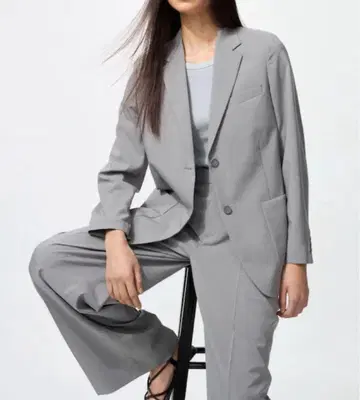 [ 미사용 새상품 ] UNIQLO 테일러드 자켓/릴랙스 핏 S 그레이
