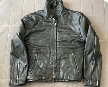 블랙 가죽 라이더 자켓