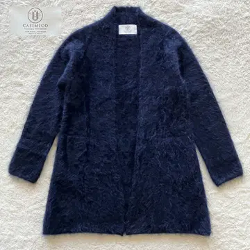 미사용급 캐시미어 빅 사이즈 퍼 가공 캐시미어 프론트 오픈 가디건