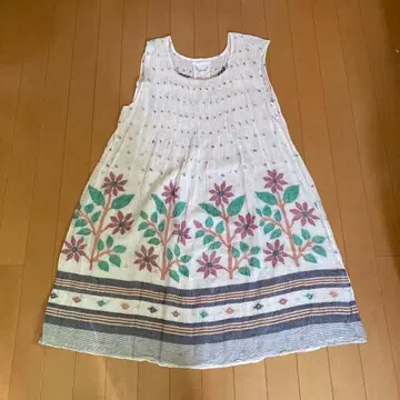 bunai 꽃무늬 슬리브리스 원피스 튜닉