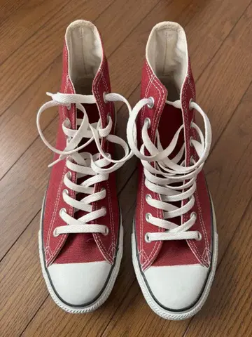 컨버스 빨간색 하이컷 스니커즈