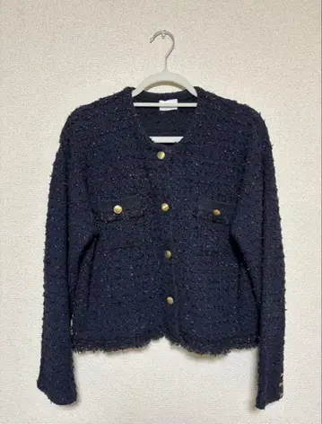 green label relaxing 노카라 트위드 자켓