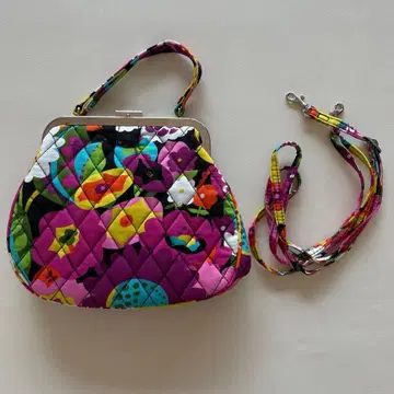 베라 브래들리 컬러풀 꽃무늬 퀼팅 가마구치 백 포켓 다수 가마구치 레어형