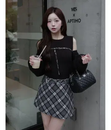 [ Darich ] 도킹 미들 허리 니트 미니 원피스