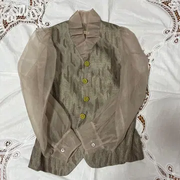 여성 상의 콜라보 오간자 자켓