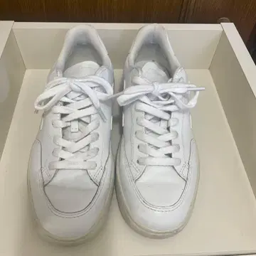 VEJA V-12 가죽 스니커즈의 화이트칼라