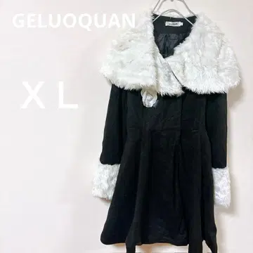 한정판 GELUOQUAN [ XL ] 퍼 코트 블랙