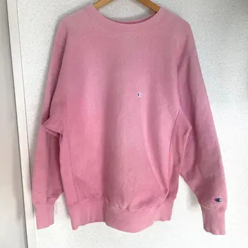 90s 챔피언 리버스 위브 핑크 맨투맨 xl