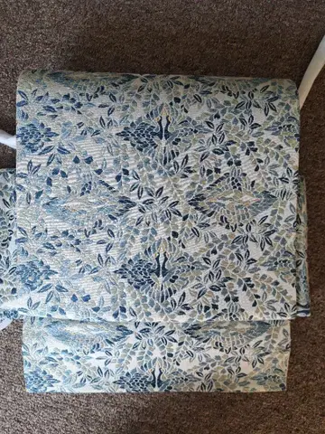 블루 계열 꽃무늬 오비, 원터치 가공