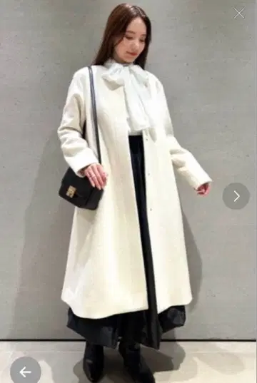 CELFORD 셀포드 노카라 캐시미어 혼방 코트 아이보리 36