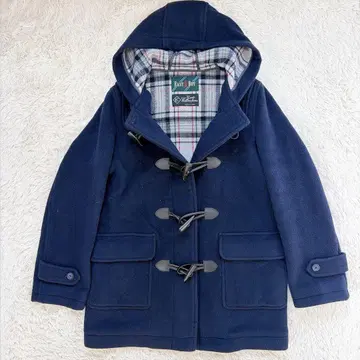 [ 새상품급 ] 이스트 보이 이탈리아제 원단 더플 코트 9호 네이비 체크