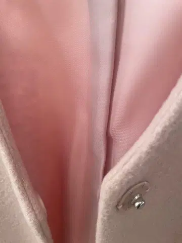 핑크 울 혼방 롱 코트