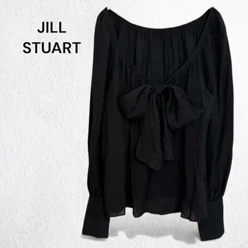 질스튜어트 블라우스 상의 리본 프릴 울 혼방 V넥 고급