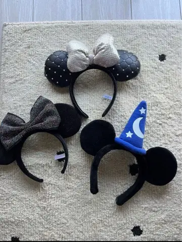 미키마우스 귀 모양 머리띠 3개 세트