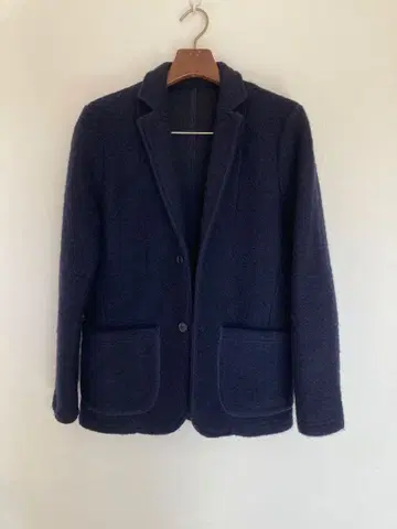BEAMS LIGHTS 울 니트 자켓 네이비 무지 M