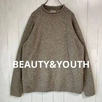 BEAUTY&YOUTH 링 넥 풀오버 니트 티셔츠 모 80%