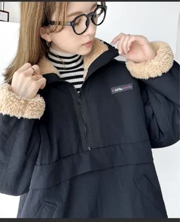 Java 자바 리버서블 하프 지퍼 나일론 보아 오버 사이즈 블루종 M