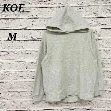 코에 [ M ] 긴팔 풀오버 후드티 기모 소재 그레이 오버 사이즈