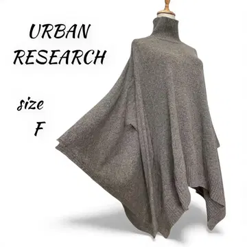 어반 리서치 긴팔 보틀넥 니트 판초 스웨터 울 F