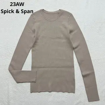 새상품급 23AW 스픽앤스팬 스트레치 리브 니트 베이지