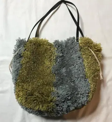 리메이크 이소재 복조리 숄더백 (그린 x 스카이블루)