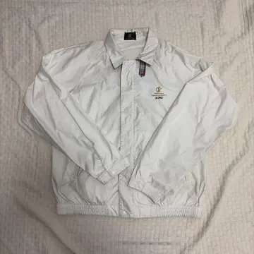 화이트 나일론 자켓 체크 옷깃 구제 의류