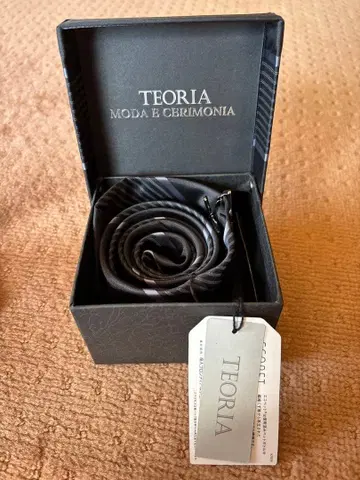 TEORIA 스트라이프 넥타이 블랙