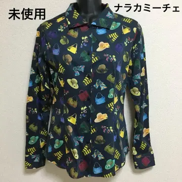 미사용 나라 까미체 올 패턴 긴팔 블라우스 사이즈 1 S 사이즈