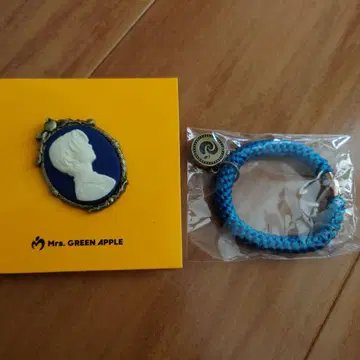 Mrs. GREEN APPLE 핀 배지 코인 헤어 타이 세트 파랑