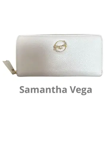 Samantha Vega 라운드 지퍼 장지갑 화이트