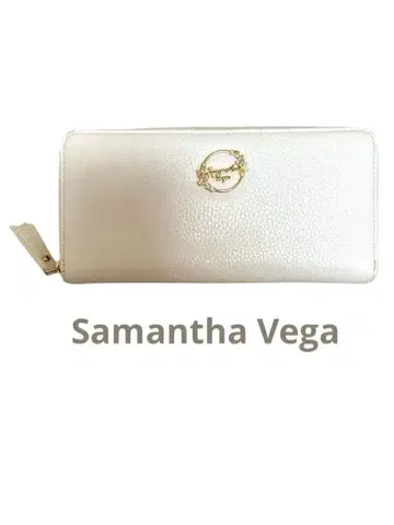 Samantha Vega 라운드 지퍼 장지갑 화이트