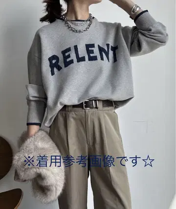 DouDou 부클 자카드 로고 니트