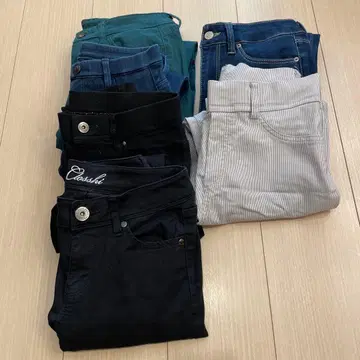 하이웨스트 스트레치 스키니 데님 팬츠 6종 세트 묶음 판매