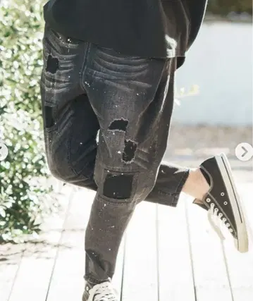 캄비오 cambio 데미지 가공 데님 팬츠 블랙 M