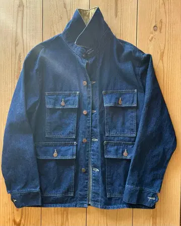 다크 네이비 데님 커버올 4 포켓