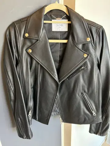 SLOBE IENA 블랙 라이더 자켓 T38