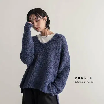 포씨 부클레 니트 퍼플 L 사이즈