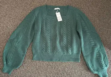 INGNI 그린 케이블 니트 스웨터